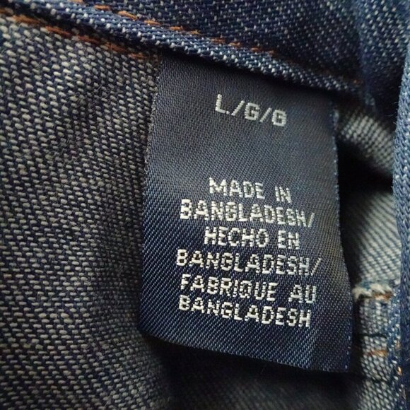 Wrangler Denim Shirt Men's Size L Blue Short Sleeve Pearl Snap Cowboy Cut - Picture 8 of 10